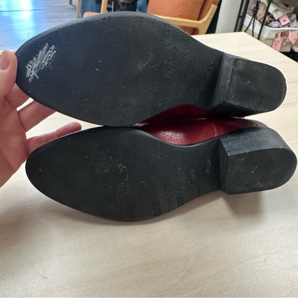 Franco Sarto Red Leather Cowboy Booties - Picture 6 of 11